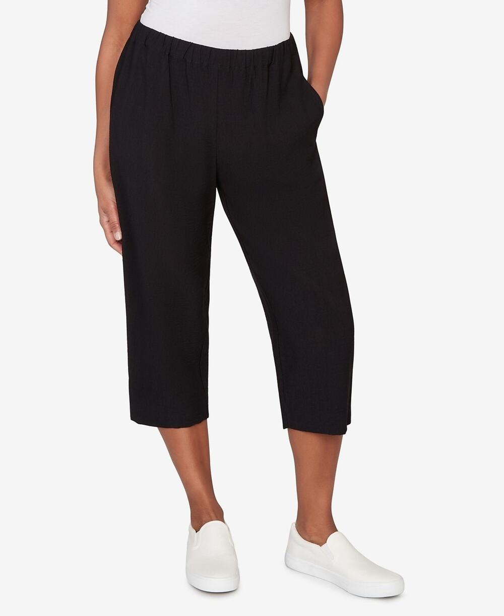 Alfred Dunner Petite Crowd Pleaser Relaxed Pull-On Capri Pants Size 16P 3834